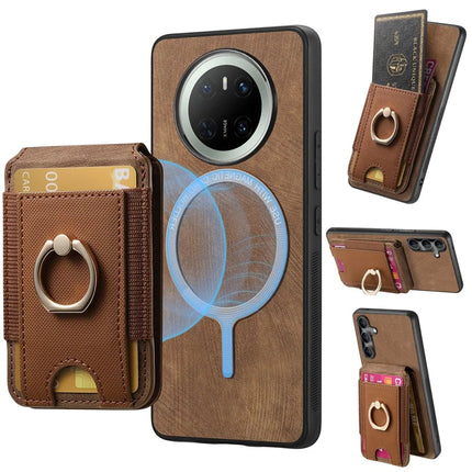 For Huawei Mate 70 Leather Back Cover with Detachable Card Holder Kickstand