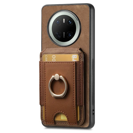 For Huawei Mate 70 Leather Back Cover with Detachable Card Holder Kickstand