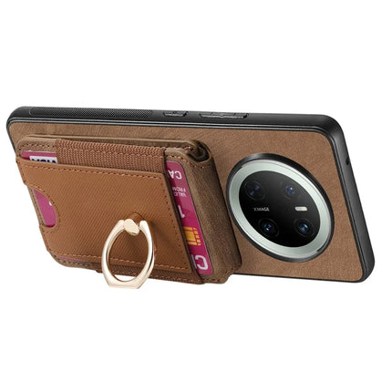 For Huawei Mate 70 Leather Back Cover with Detachable Card Holder Kickstand