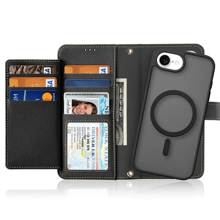 For iPhone 16e Case DUX DUCIS Lawa Series Detachable Magnetic Cowhide Leather Cover Zipper Wallet