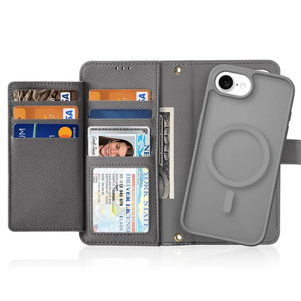 For iPhone 16e Case DUX DUCIS Lawa Series Detachable Magnetic Cowhide Leather Cover Zipper Wallet