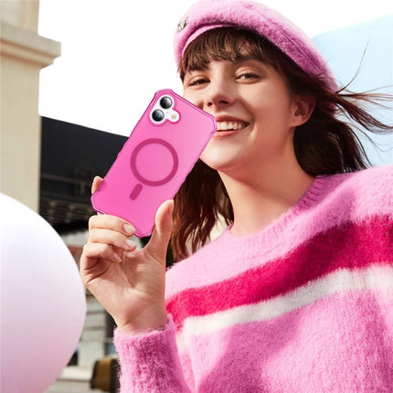 For iPhone 16 Case Compatible with MagSafe Small Wavy Edge PC + TPU Phone Cover