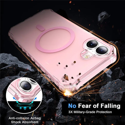 For iPhone 16 Plus Case Compatible with MagSafe Small Wavy Edge PC + TPU Phone Cover