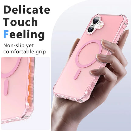 For iPhone 16 Plus Case Compatible with MagSafe Small Wavy Edge PC + TPU Phone Cover