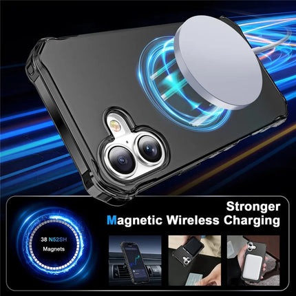 For iPhone 16 Plus Case Compatible with MagSafe Small Wavy Edge PC + TPU Phone Cover