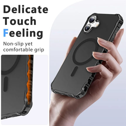 For iPhone 16 Plus Case Compatible with MagSafe Small Wavy Edge PC + TPU Phone Cover
