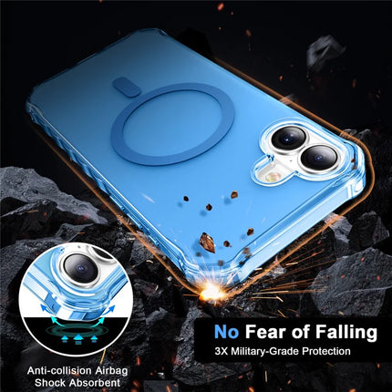For iPhone 16 Plus Case Compatible with MagSafe Small Wavy Edge PC + TPU Phone Cover