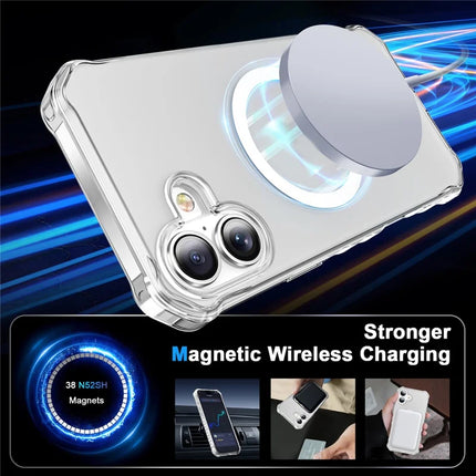 For iPhone 16 Plus Case Compatible with MagSafe Small Wavy Edge PC + TPU Phone Cover
