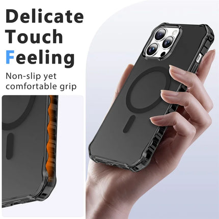 For iPhone 16 Pro Case Compatible with MagSafe Small Wavy Edge PC + TPU Phone Cover