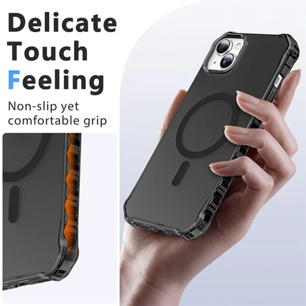For iPhone 14 Case Compatible with MagSafe Small Wavy Edge PC + TPU Phone Cover