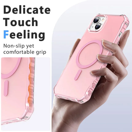 For iPhone 14 Case Compatible with MagSafe Small Wavy Edge PC + TPU Phone Cover