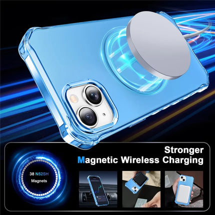 For iPhone 14 Case Compatible with MagSafe Small Wavy Edge PC + TPU Phone Cover