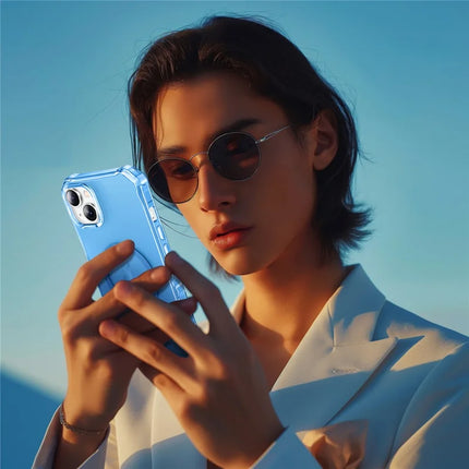 For iPhone 14 Case Compatible with MagSafe Small Wavy Edge PC + TPU Phone Cover
