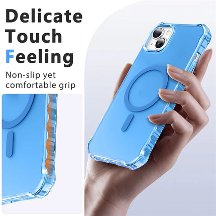 For iPhone 14 Case Compatible with MagSafe Small Wavy Edge PC + TPU Phone Cover