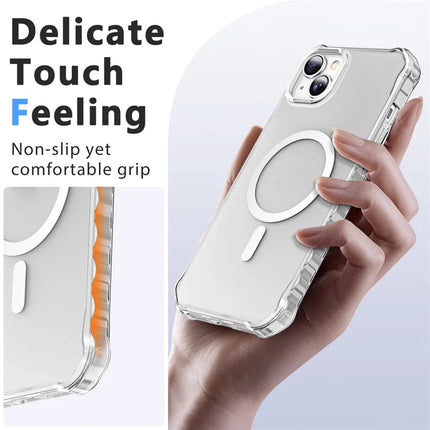 For iPhone 14 Case Compatible with MagSafe Small Wavy Edge PC + TPU Phone Cover