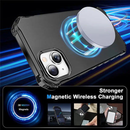 For iPhone 13 Case Compatible with MagSafe Small Wavy Edge PC + TPU Phone Cover
