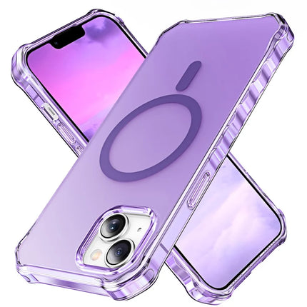 For iPhone 13 Case Compatible with MagSafe Small Wavy Edge PC + TPU Phone Cover - Purple