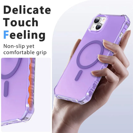 For iPhone 13 Case Compatible with MagSafe Small Wavy Edge PC + TPU Phone Cover