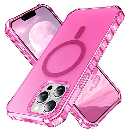For iPhone 13 Pro Max Case Compatible with MagSafe Small Wavy Edge PC + TPU Phone Cover - Rose