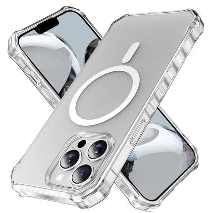 For iPhone 13 Pro Max Case Compatible with MagSafe Small Wavy Edge PC + TPU Phone Cover - Transparent