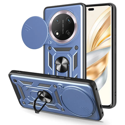 For Honor X60 Pro 5G / Magic7 Lite 5G / X9c 5G Case with Slide Camera Lid PC + TPU Kickstand Phone Cover - Blue