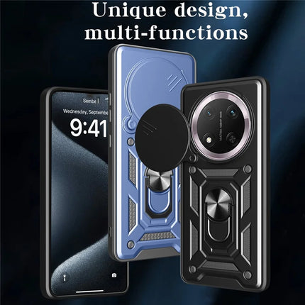 For Honor X60 Pro 5G / Magic7 Lite 5G / X9c 5G Case with Slide Camera Lid PC + TPU Kickstand Phone Cover