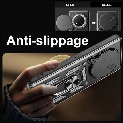 For Honor X60 Pro 5G / Magic7 Lite 5G / X9c 5G Case with Slide Camera Lid PC + TPU Kickstand Phone Cover