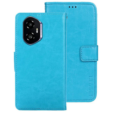IDEWEI For Honor 300 Stand Case Crazy Horse Texture Leather Phone Cover - Sky Blue