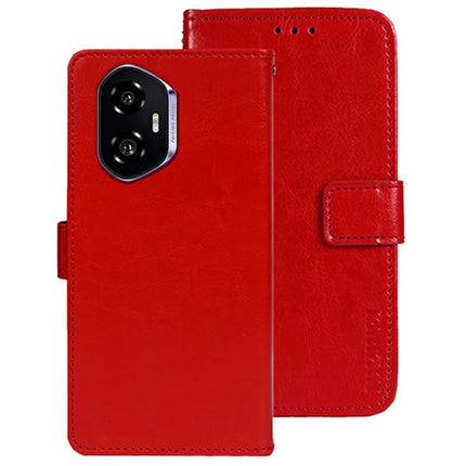 IDEWEI For Honor 300 Stand Case Crazy Horse Texture Leather Phone Cover - Red