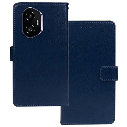 IDEWEI For Honor 300 Case Card Slots Holder Leather Phone Cover Crazy Horse Texture - Blue