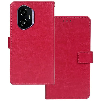IDEWEI For Honor 300 Case Card Slots Holder Leather Phone Cover Crazy Horse Texture - Rose