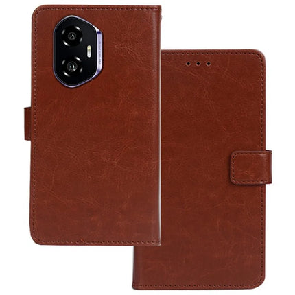 IDEWEI For Honor 300 Case Card Slots Holder Leather Phone Cover Crazy Horse Texture - Brown