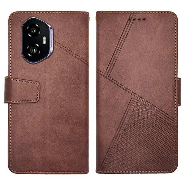 IDEWEI For Honor 300 Case Leather Wallet Phone Cover Stand Calf Texture - Coffee