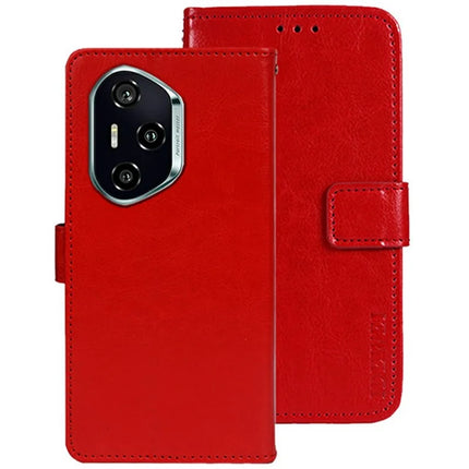 IDEWEI For Honor 300 Pro Stand Case Crazy Horse Texture Leather Phone Cover - Red