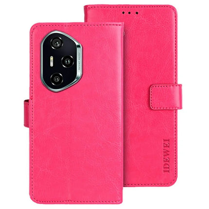 IDEWEI For Honor 300 Pro Stand Case Crazy Horse Texture Leather Phone Cover - Rose