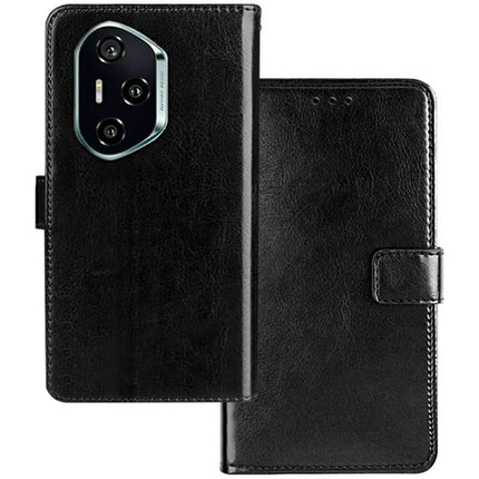 IDEWEI For Honor 300 Pro Case Wallet Leather Phone Cover Crazy Horse Texture - Black