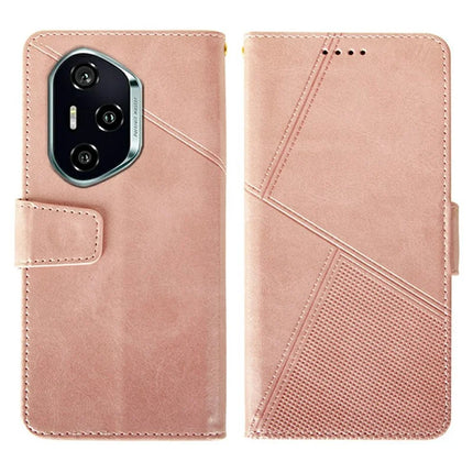 IDEWEI For Honor 300 Pro Case Leather Wallet Phone Cover Stand Calf Texture - Pink