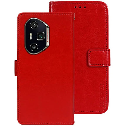 IDEWEI For Honor 300 Ultra Stand Case Crazy Horse Texture Leather Phone Cover - Red