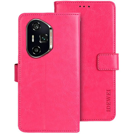IDEWEI For Honor 300 Ultra Stand Case Crazy Horse Texture Leather Phone Cover - Rose