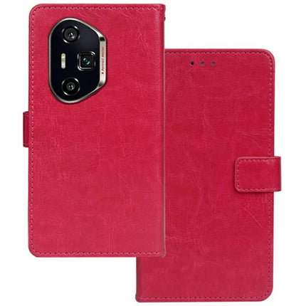 IDEWEI For Honor 300 Ultra Case Card Slots Holder Leather Phone Cover Crazy Horse Texture - Rose