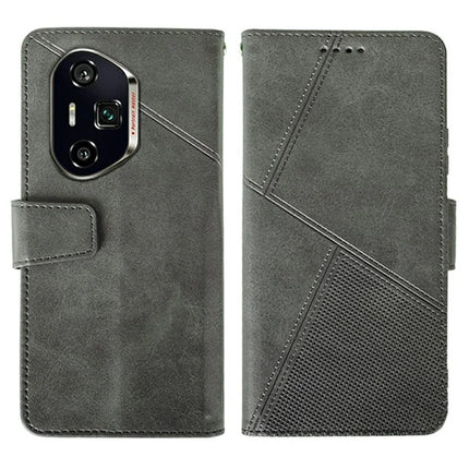 IDEWEI For Honor 300 Ultra Case Leather Wallet Phone Cover Stand Calf Texture - Grey