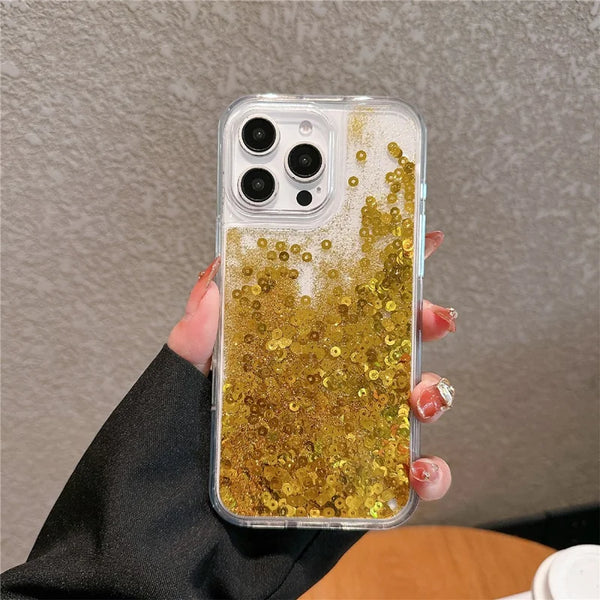 ShopCaseCart Slim Lightweight iPhone 16 Pro Protective cover Glitter Quicksand Flowing TPU + PC Phone Guard