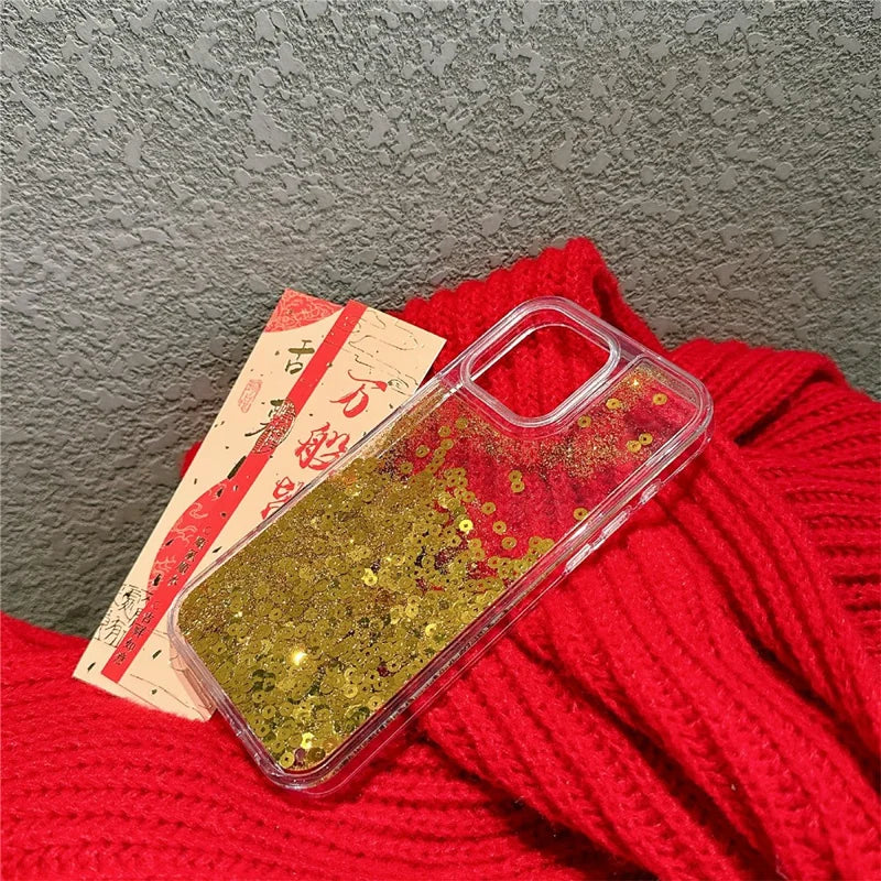 ShopCaseCart Slim Lightweight iPhone 16 Pro Protective cover Glitter Quicksand Flowing TPU + PC Phone Guard