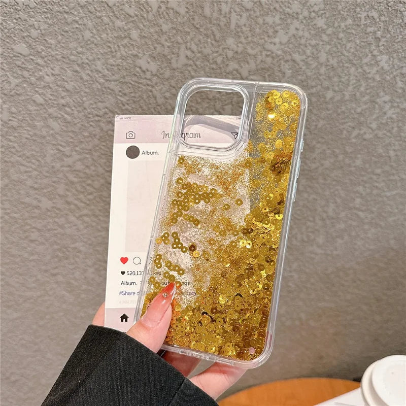 ShopCaseCart Slim Lightweight iPhone 16 Pro Protective cover Glitter Quicksand Flowing TPU + PC Phone Guard