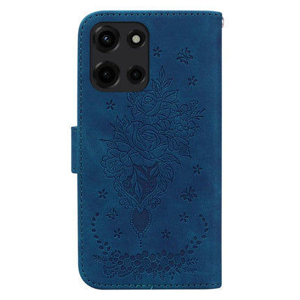 For Motorola Moto G 5G (2025) Case PU Leather Wallet Phone Cover Butterfly Flower Imprint
