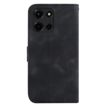For Motorola Moto G 5G (2025) Stand Case 7-Shaped Pattern Imprint Leather Phone Cover