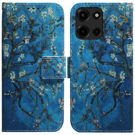 For Motorola Moto G 5G (2025) Wallet Case Pattern Print Leather Phone Cover - Apricot Flowers