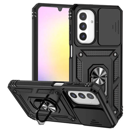 For Samsung Galaxy A26 5G Case PC + TPU Phone Cover with Lens Protection Kickstand - Black