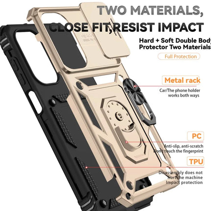 For Samsung Galaxy A26 5G Case PC + TPU Phone Cover with Lens Protection Kickstand