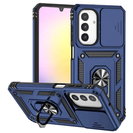 For Samsung Galaxy A26 5G Case PC + TPU Phone Cover with Lens Protection Kickstand - Blue
